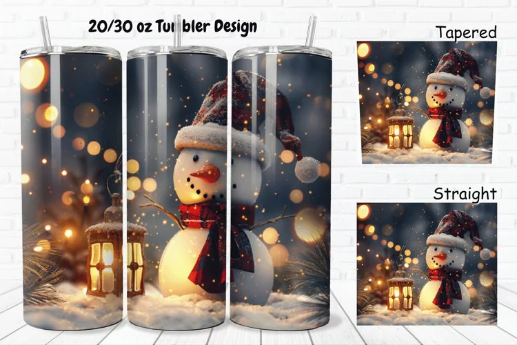 3D Christmas Vintage Snowman 20/30oz Skinny Tumbler
