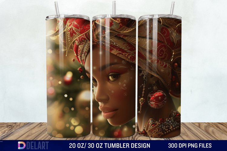 3D Christmas Woman Tumbler Wrap