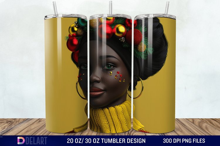 3D Christmas Woman Tumbler Wrap