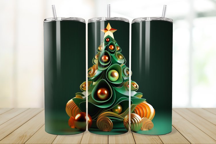 3D Christmas Tree 20/30oz Skinny Tumbler example image 1