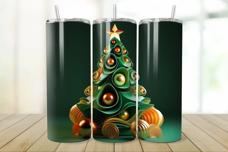 3D Christmas Tree 20/30oz Skinny Tumbler