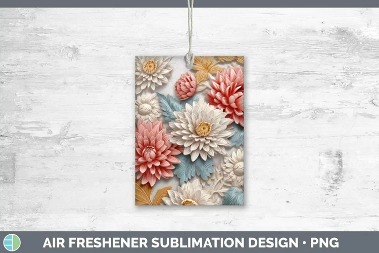 3D Chrysanthemum Air Freshener | Sublimation Car Freshener D