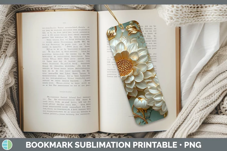 3D Chrysanthemum Bookmark Sublimation Printable Designs