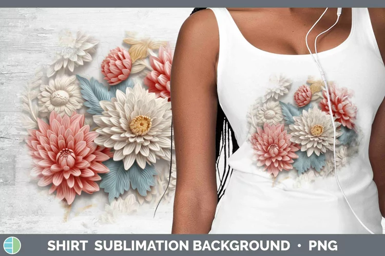 3D Chrysanthemum Shirt Sublimation Sublimation Background De