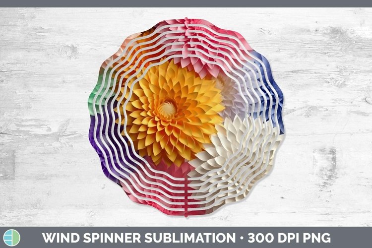 3D Chrysanthemum Wind Spinner | Sublimation Spinner Designs