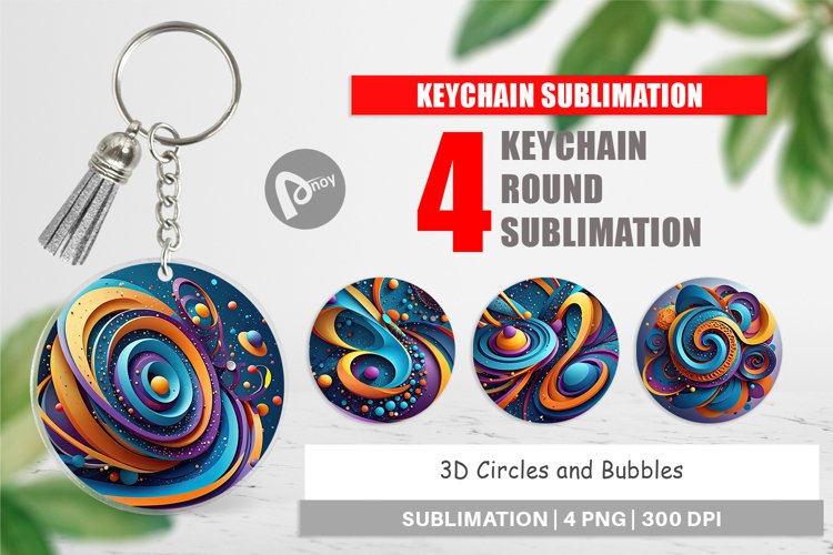 Keychain 3D Circles & Bubbles
