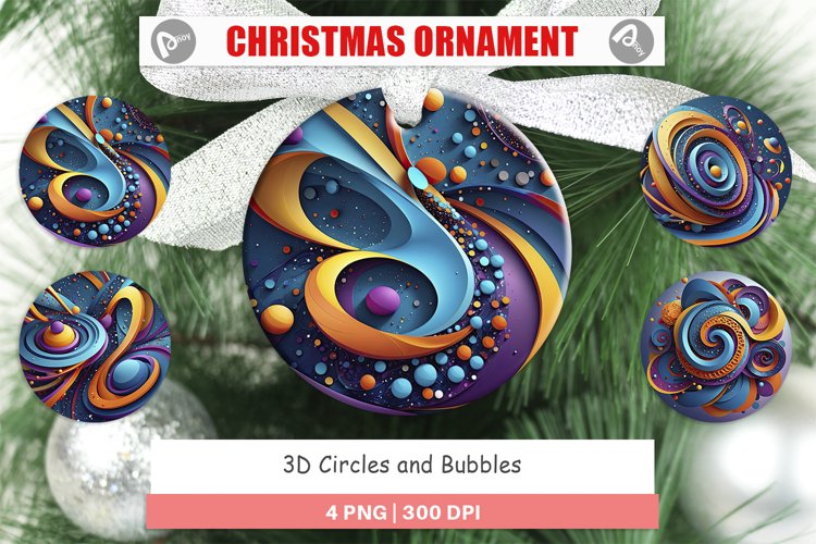 Christmas Ornaments 3D Circles and Bubbles