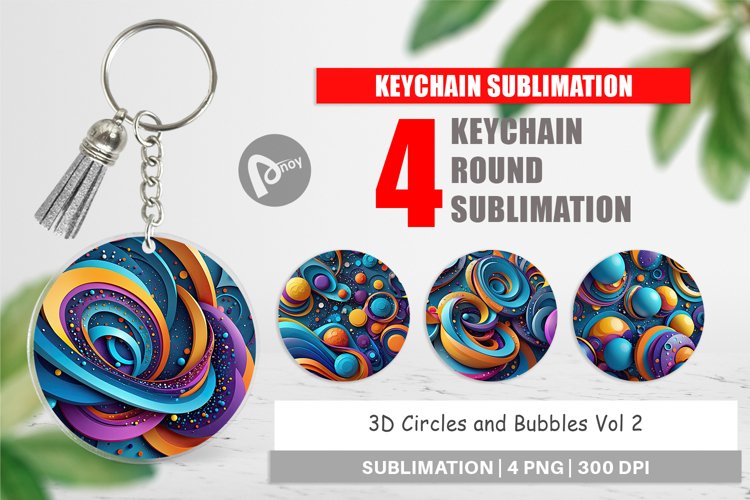 Keychain 3D Circles & Bubbles
