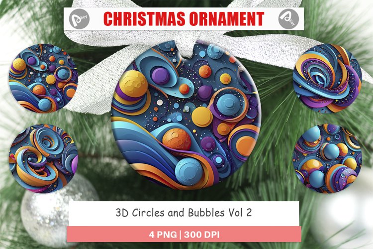 Christmas Ornaments 3D Circles and Bubbles