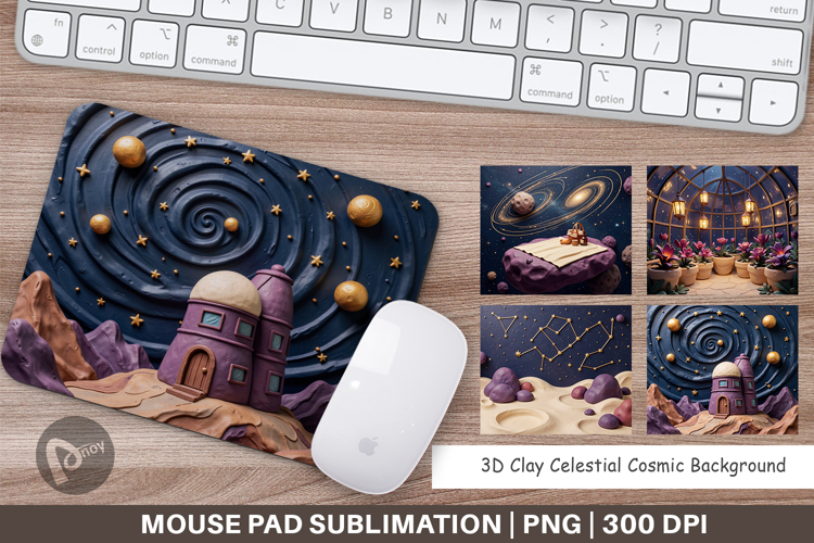 3D Clay Celestial Cosmic Mouse Pad