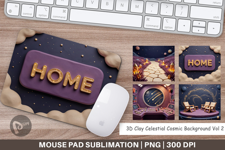 3D Clay Celestial Cosmic Mouse Pad