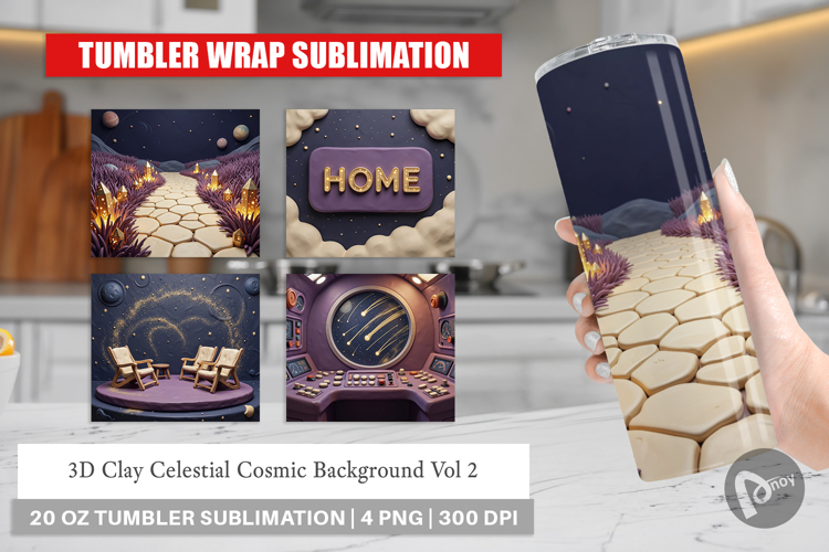 3D Clay Celestial Cosmic Tumbler
