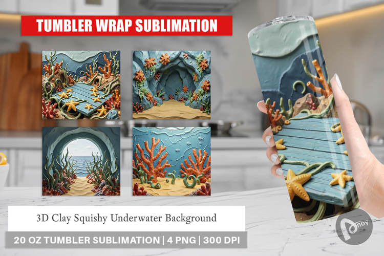 3D Clay Squishy Underwater Tumbler