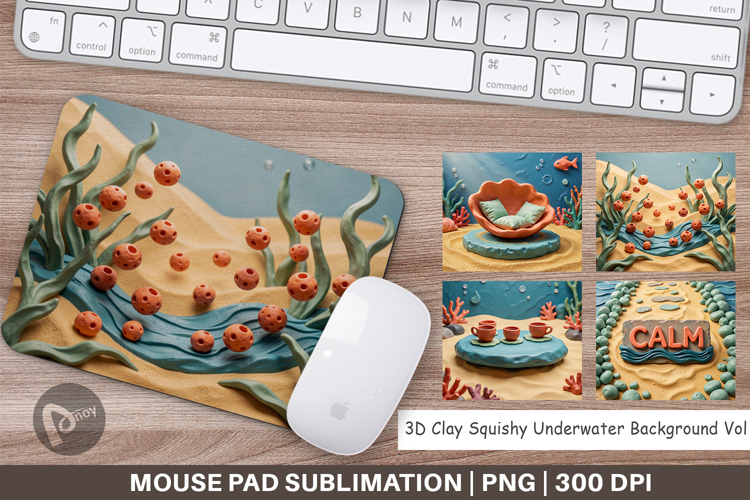3D Clay Squishy Underwater Mouse Pad
