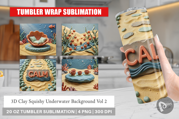 3D Clay Squishy Underwater Tumbler