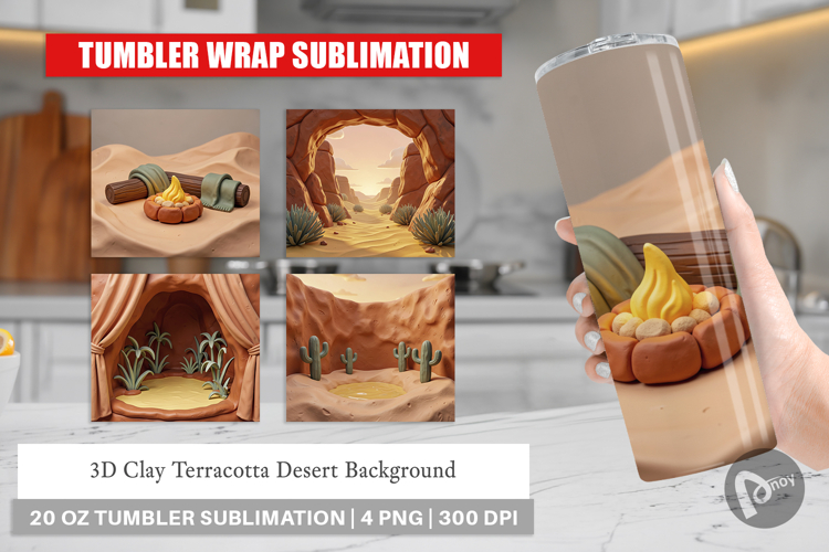 3D Clay Terracotta Desert Tumbler