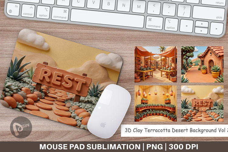 3D Clay Terracotta Desert Mouse Pad