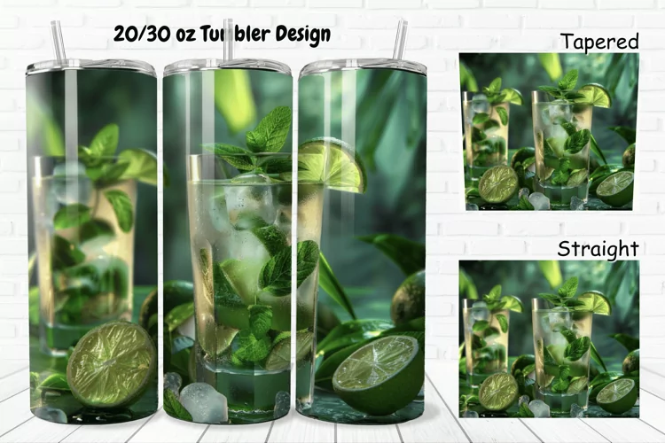 3D Cocktail Mojito 20/30oz Skinny Tumbler