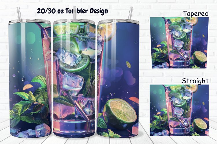 3D Cocktail Mojito 20/30oz Skinny Tumbler