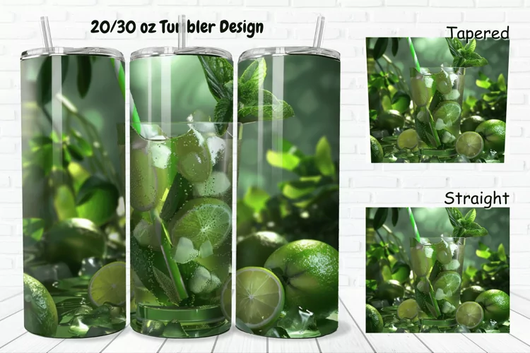 3D Cocktail Mojito 20/30oz Skinny Tumbler