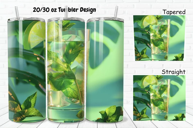 3D Cocktail Mojito 20/30oz Skinny Tumbler