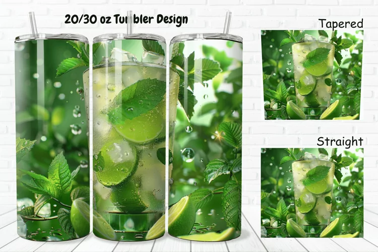 3D Cocktail Mojito 20/30oz Skinny Tumbler