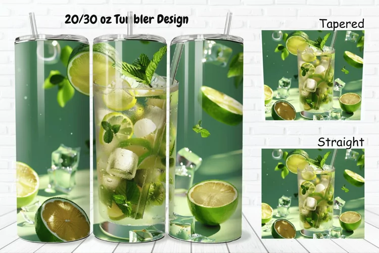 3D Cocktail Mojito 20/30oz Skinny Tumbler