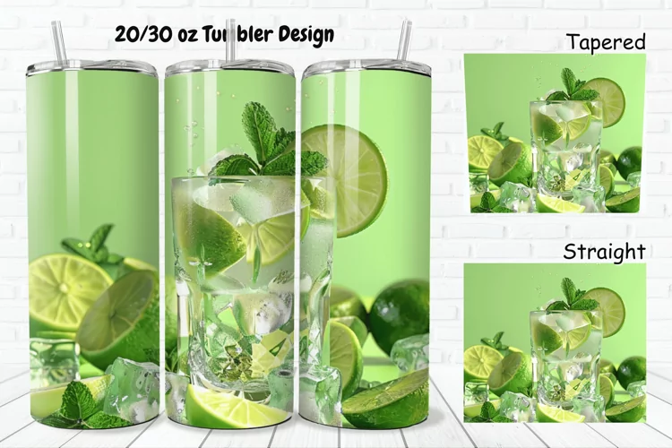 3D Cocktail Mojito 20/30oz Skinny Tumbler