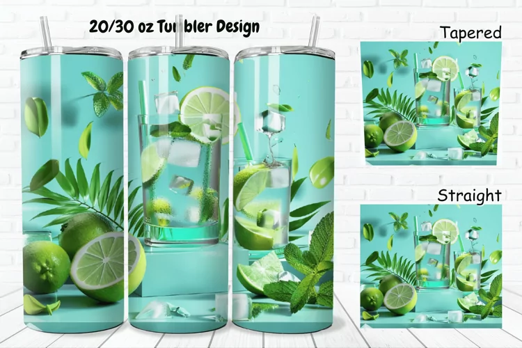 3D Cocktail Mojito 20/30oz Skinny Tumbler