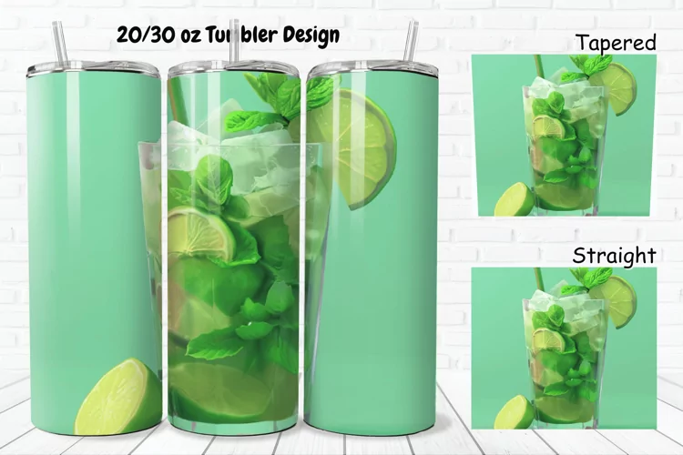 3D Cocktail Mojito 20/30oz Skinny Tumbler
