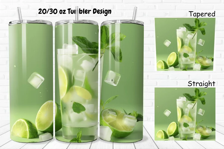 3D Cocktail Mojito 20/30oz Skinny Tumbler