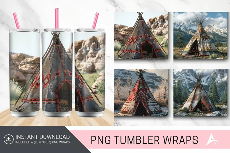 3D Colorado Teepee Tumbler wrap