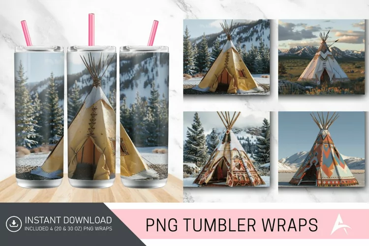 3D Colorado Teepee Tumbler wrap