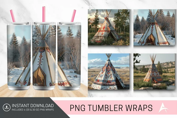 3D Colorado Teepee Tumbler wrap