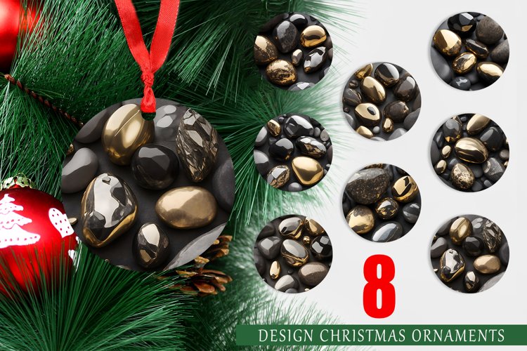 3D Metallic Stones Christmas Ornaments