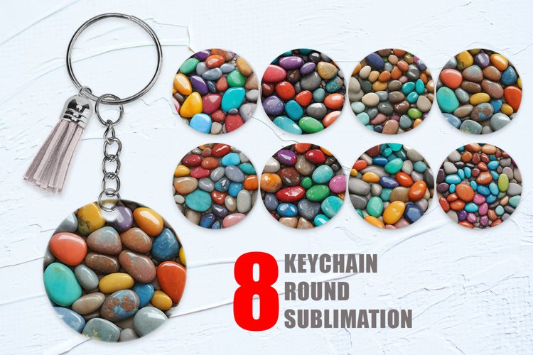 3D Colored Stones Keychain | Keyring