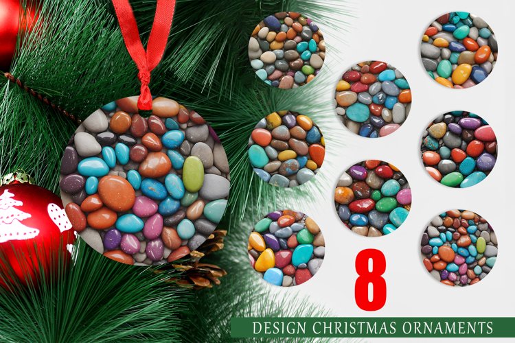 3D Colored Stones Christmas Ornaments