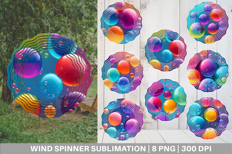 Wind Spinner 3D Colorful Bubble | Sublimation Spinner Design