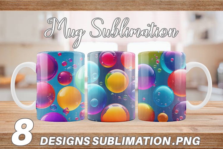 3D Colorful Bubble | Mug sublimation design example image 1