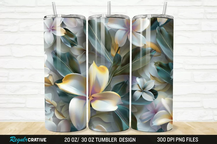 3D Jasmine Floral 20/30oz Skinny Tumbler