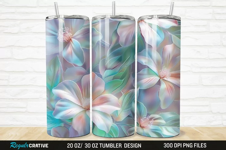 3D Jasmine Floral 20/30oz Skinny Tumbler