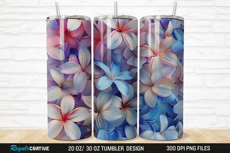 3D Jasmine Floral 20/30oz Skinny Tumbler example image 1