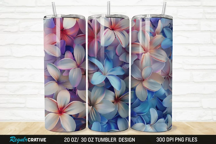 3D Jasmine Floral 20/30oz Skinny Tumbler