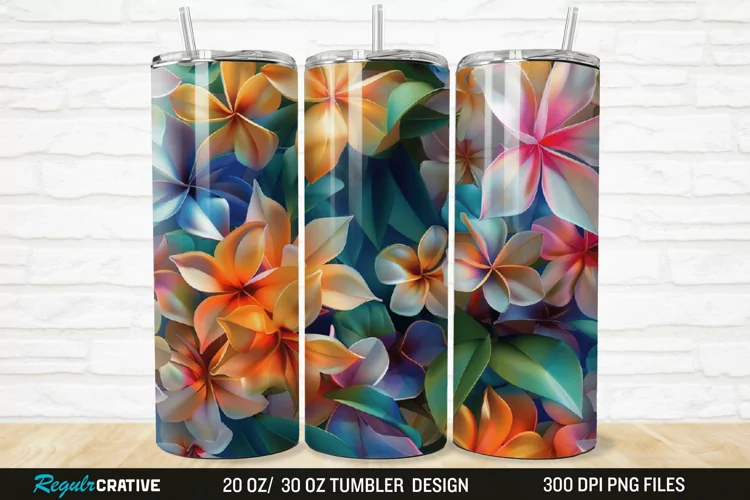 3D Jasmine Floral 20/30oz Skinny Tumbler