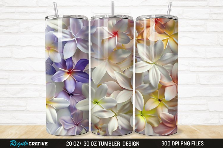 3D Jasmine Floral 20/30oz Skinny Tumbler example image 1
