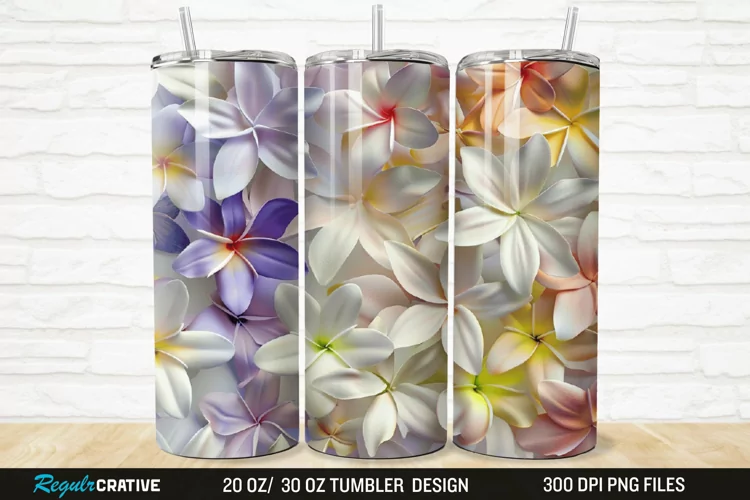 3D Jasmine Floral 20/30oz Skinny Tumbler