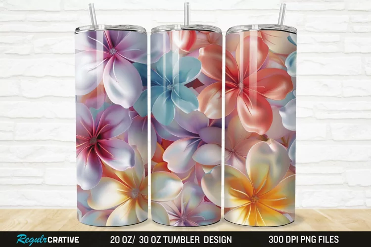 3D Jasmine Floral 20/30oz Skinny Tumbler