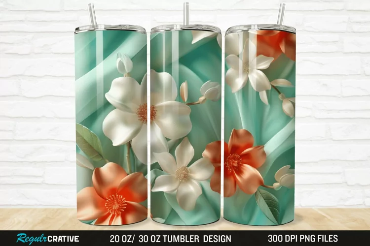 3D Jasmine Floral 20/30oz Skinny Tumbler