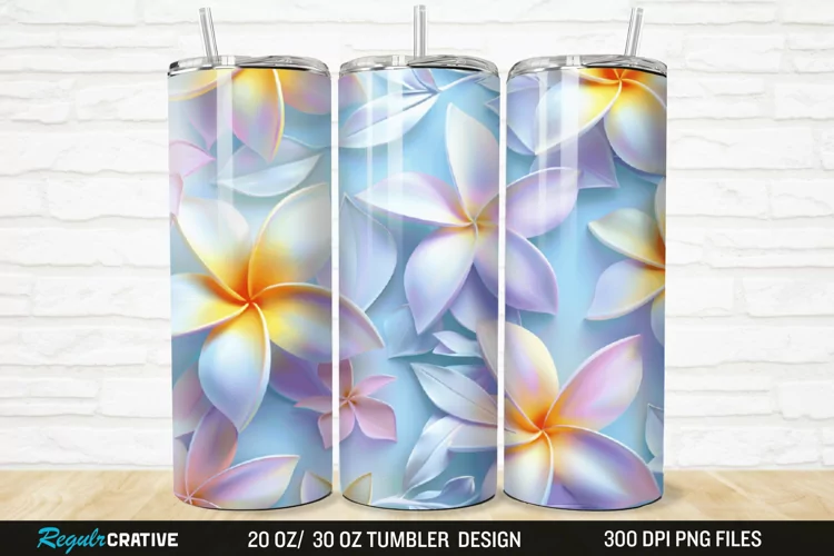 3D Jasmine Floral 20/30oz Skinny Tumbler