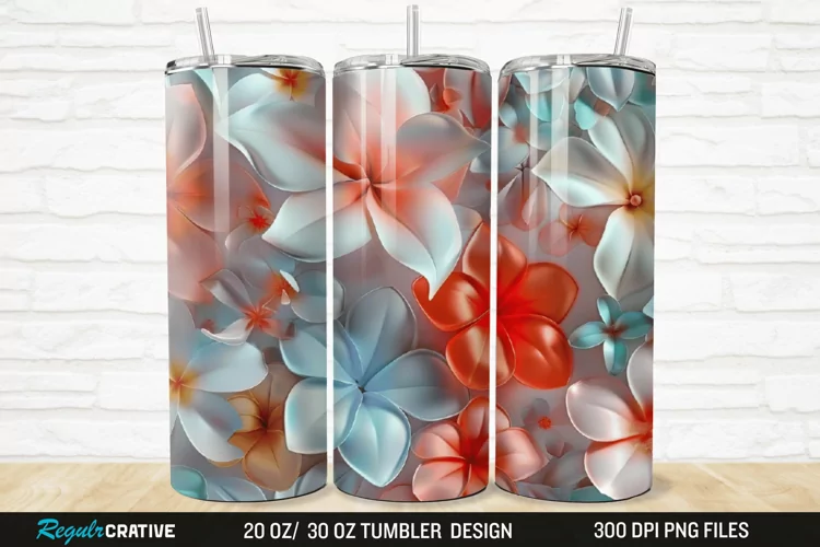 3D Jasmine Floral 20/30oz Skinny Tumbler